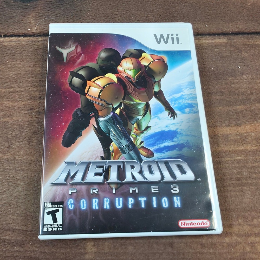 Nintendo Metroid Prime 3 Corruption Wii Standard White Excellent CIB Manual